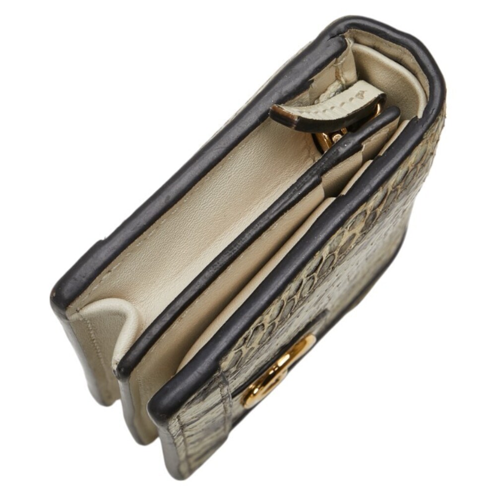 Gucci Ophidia GG Python Bi fold Compact Wallet Wh… - image 5